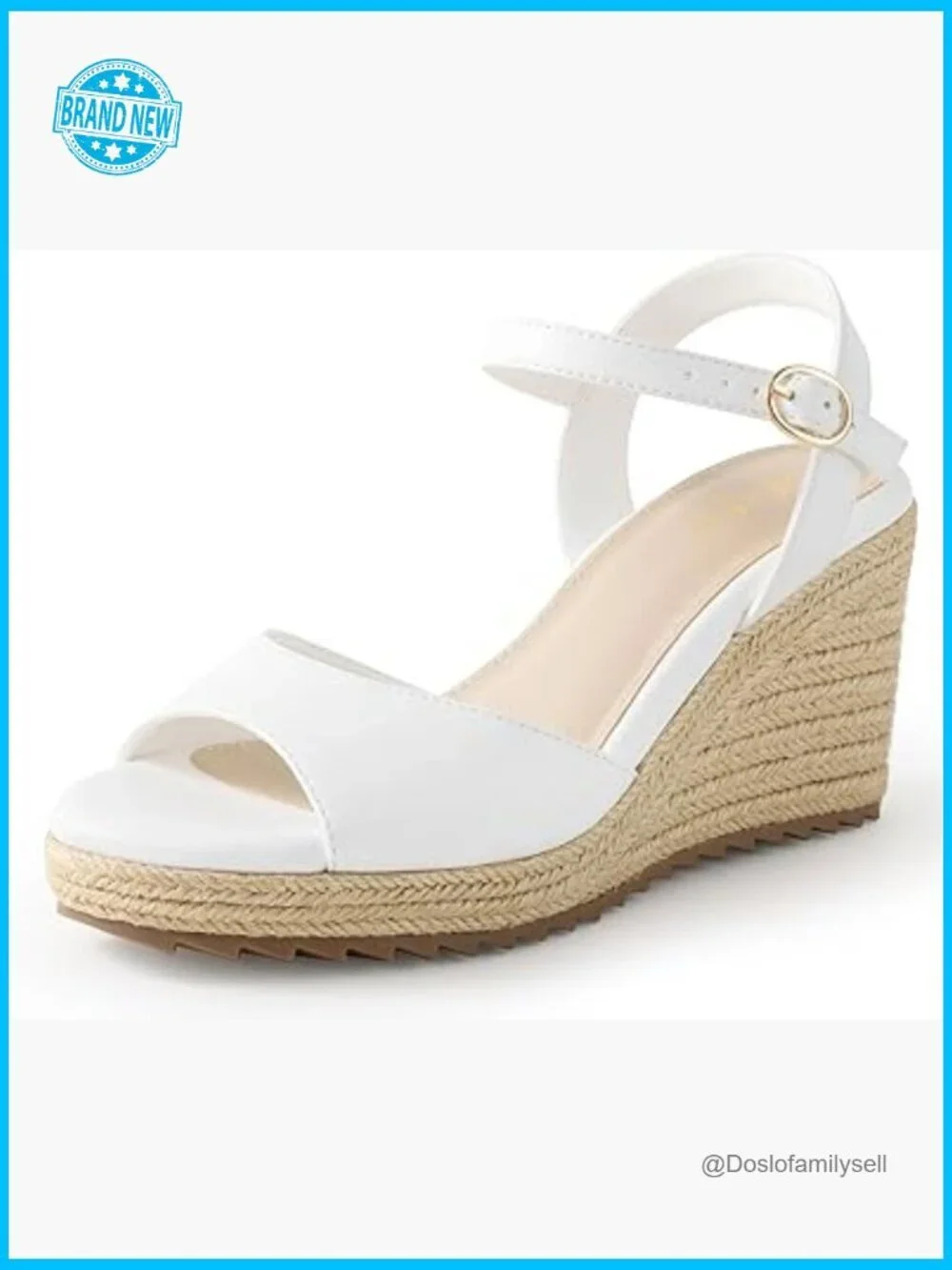 Espadrilles Wedge Sandals with Ankle Strap Open Toe Summer Heels Platform 3.4
